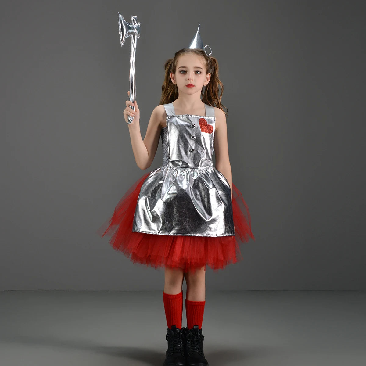 Kids Girls Halloween Costume Wizard of Oz Scarecrow Tin Man Lion Witch Princess Tutu Dress Role Play Party Stage Dress Outfit