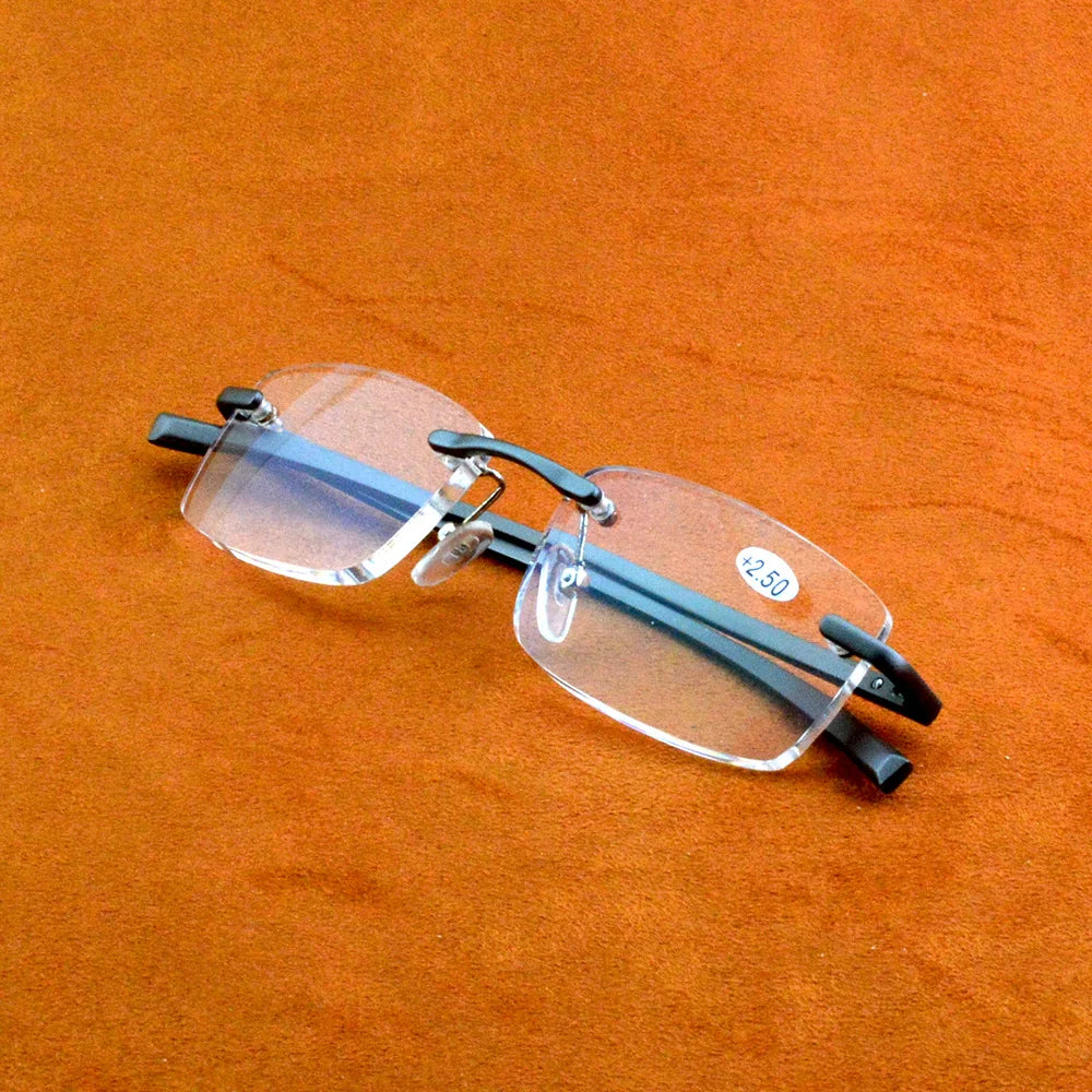 Rimless Al-mg Alloy Reading Glasses Ultra-light Spring Leg Spectacles +1 +1.5 +2 +2.5 +2.75 +3 +3.25 +3.5 +4