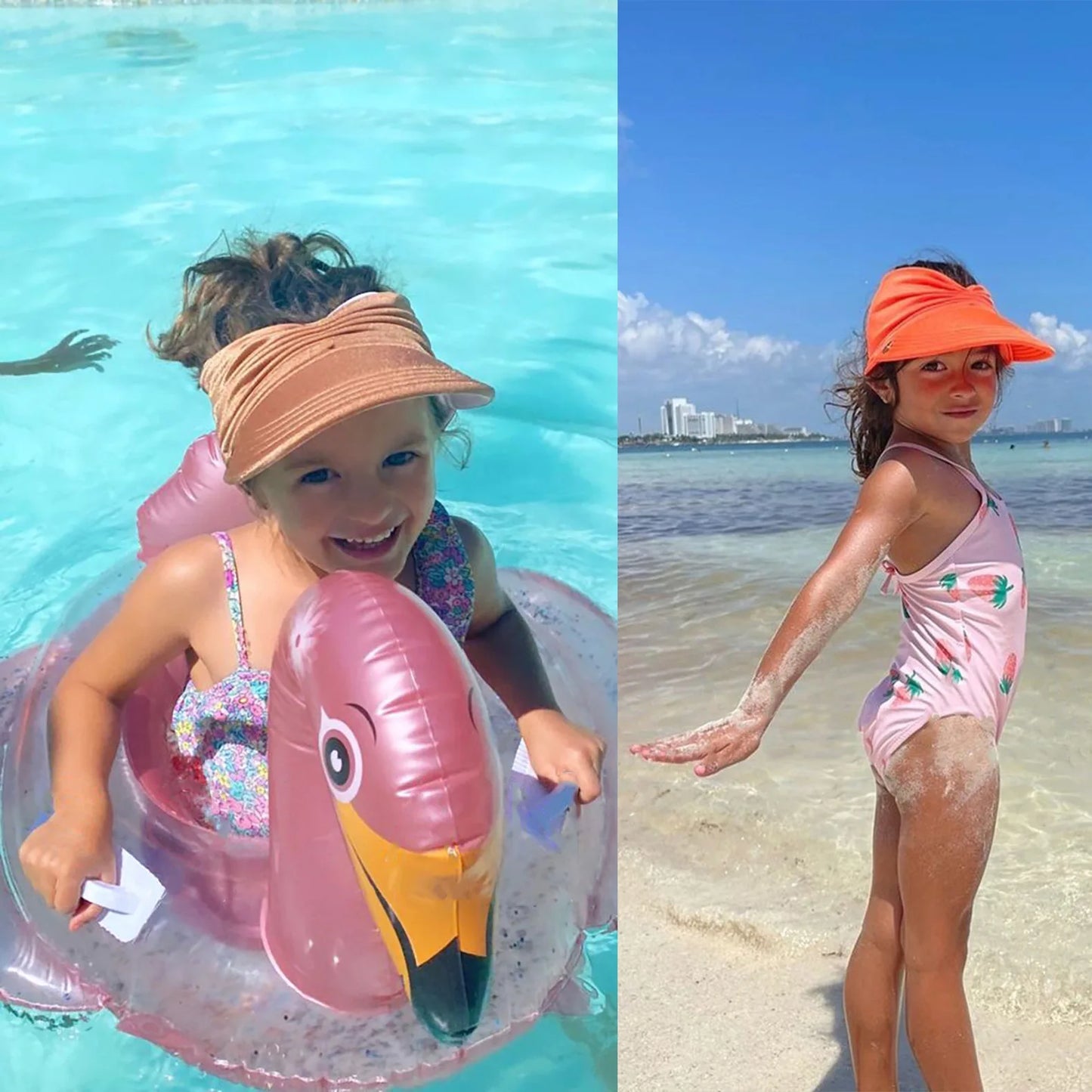 Summer Sun Hats Beach BabyGirls Boys Wide Brim UV Protection Baseball Cap for Kids Outdoor Quick Dry Breathable Empty Top Hat
