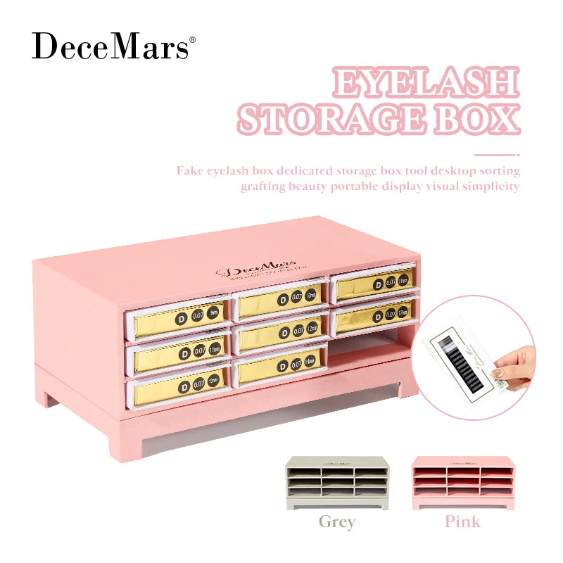 DeceMars Eyelash storage box Pink/Gray