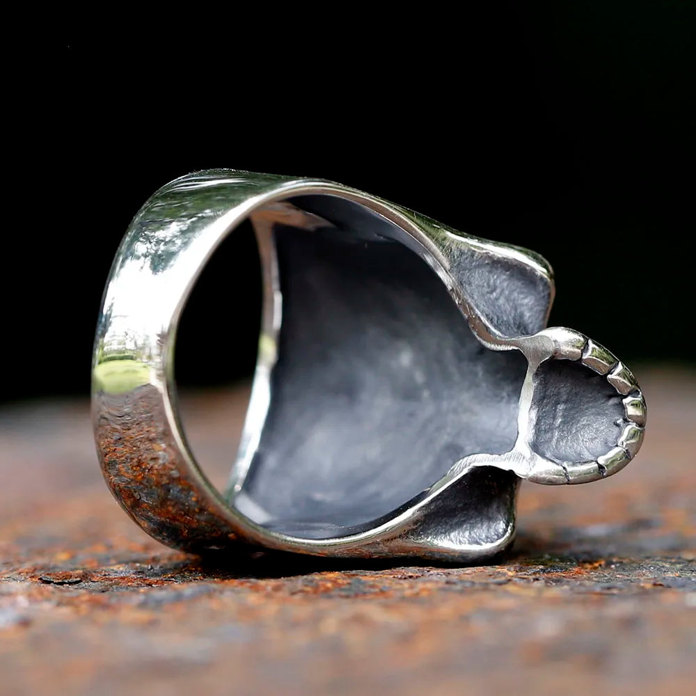 Men's Calvarium Skull hand Ring Gothic 316L Stainless Steel Biker Anel Motorcycle Band jewellery Gift free shipping