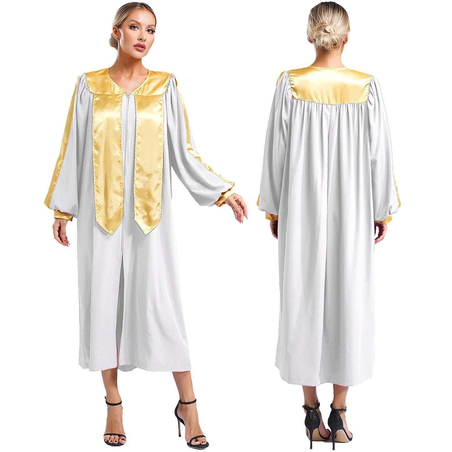 Womens Church Clergy Loose Choir Robe Dress Priest Preacher Dresses Baptism Confirmation Officiant Costume Praise Worship Dress