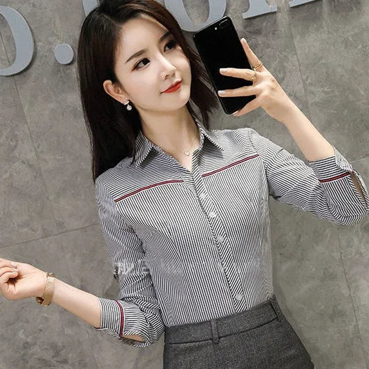 Summer Pattern Female Tops With Designs Crop Women's Shirt And Blouse Premium Promotion Elegant Social Clothing Sales Tall