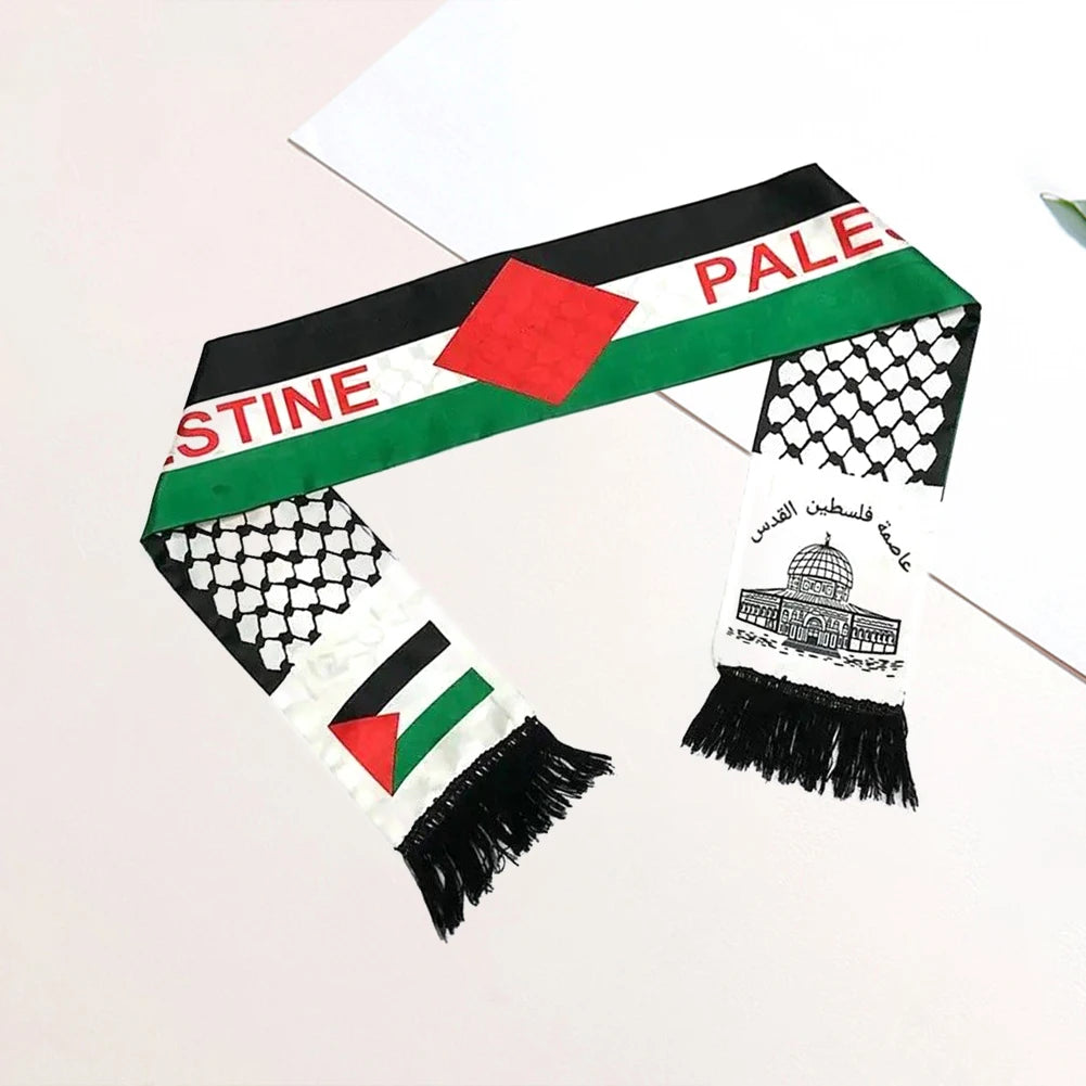 30-1PC Palestine Shawl Flag Scarf Palestine Scarf Printing Satin Palestinian Flag Scarf Palestinian National Day Scarves