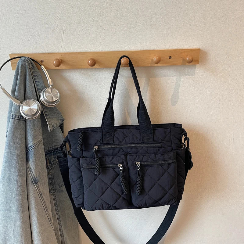 Large capacity Tote Bags for Women Shoulder Side Bag Fashion Space cotton Shopping Bags Multi-pocket Messenger Bag Lady Handbags