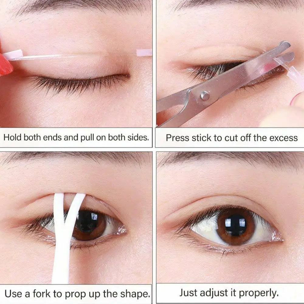 52Pcs Double Sided Super Stretch Invisible Double Eyelid Tape Makeup Tools Big Eyes Eyelid Stickers