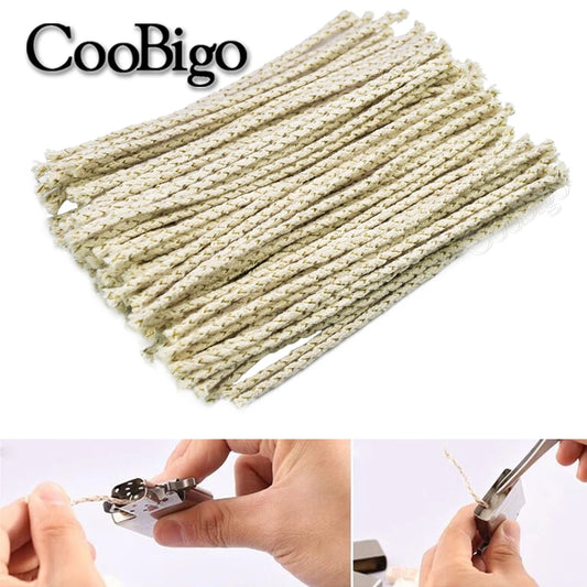 100pcs/Set Replacement Copper Wire Lighter Cotton Core Wick for Zippo Petrol Lighter Kerosene Oil Lighter Accessories