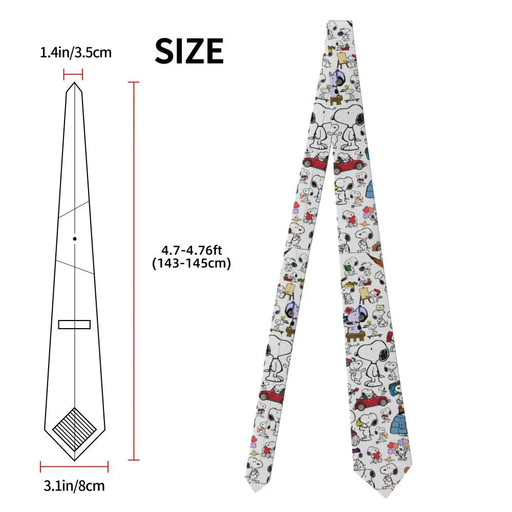 Personalized Fashion S-Snoopys Neckties Men Silk Cartoon Office Neck Tie