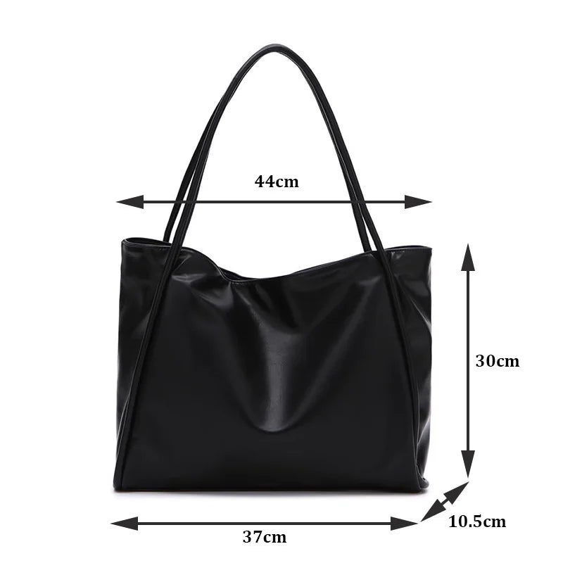 Women Tote Bag Fashion Underarm Pouch Large Capacity Soft Pu Leather Shoulder Bag Retro Crossbody Bag Casual Portable BucketBags