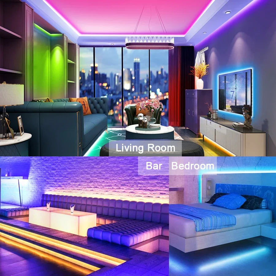 Led Strip 5 15 Meter 20M Led Strip Light Waterproof Rgb 12V 5050 2835 Ir Wifi Bluetooth Self-Adhesive Led Band Led Room Light