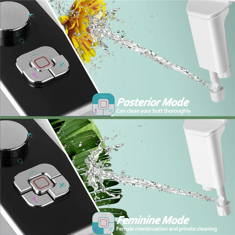 Bidet Attachment Non-Electric Bidet Toilet Seat Sprayer With Pressure Controls Dual Nozzles For Frontal Rear Wash B