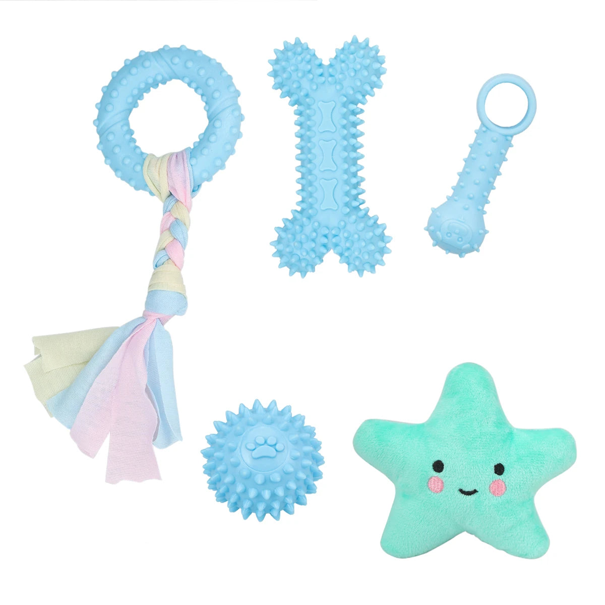 5-pack pet toys plush dog toys teething pet toys