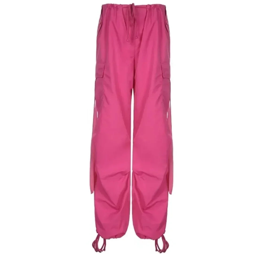 Pants Women Parachute Pants for Women Baggy Low Waist Zipper Y2K Pants Light Baggy Jogger Relaxed