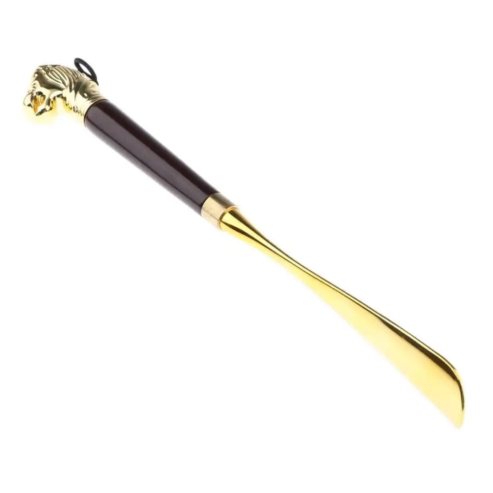 Shoe Wearer 32cm Metal Shoe Horn Long Handheld Wood Handle Shoehorn Durable Shoes Wearing Tool Portable Shoe Lifter Gift