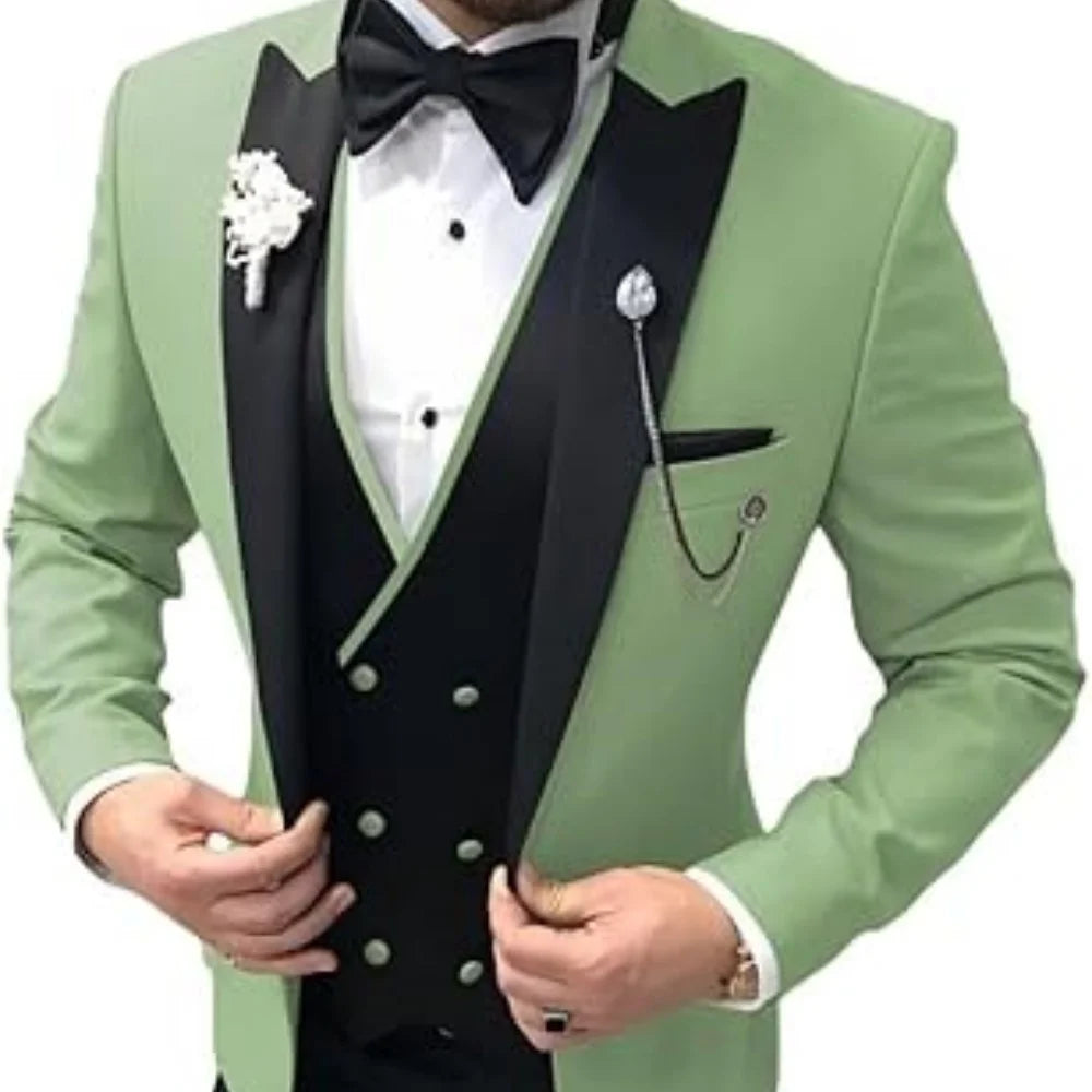 Elegant Suits For Men Wedding 3 Pieces Jackets Vest Pants Blazers Outfit Groom's Classic Full 2025 Formal Costume