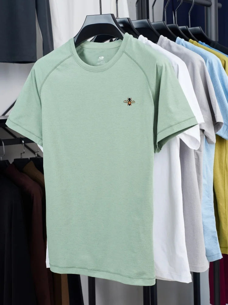 New Men's 100% Cotton Fashion Round Neck Short Sleeve T-shirt for Summer 2026, Business, Leisure, Comfortable and Breathable