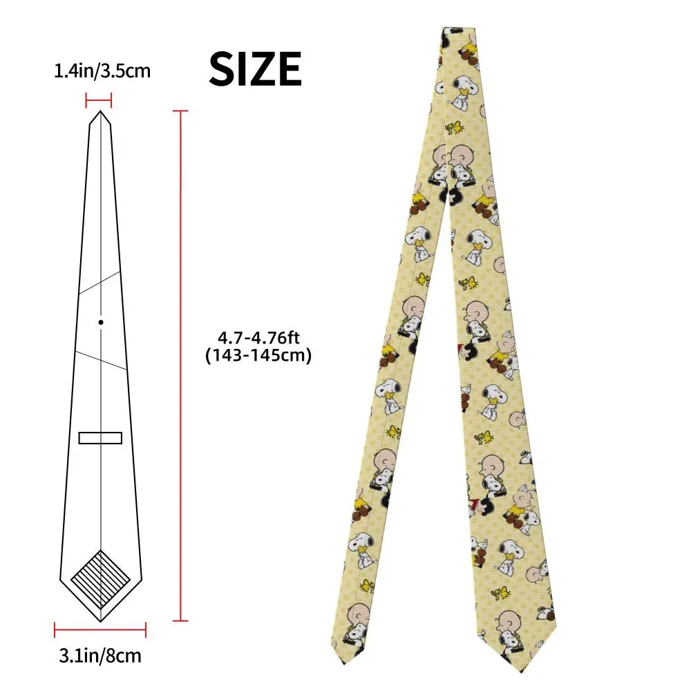 Personalized Fashion S-Snoopys Neckties Men Silk Cartoon Office Neck Tie
