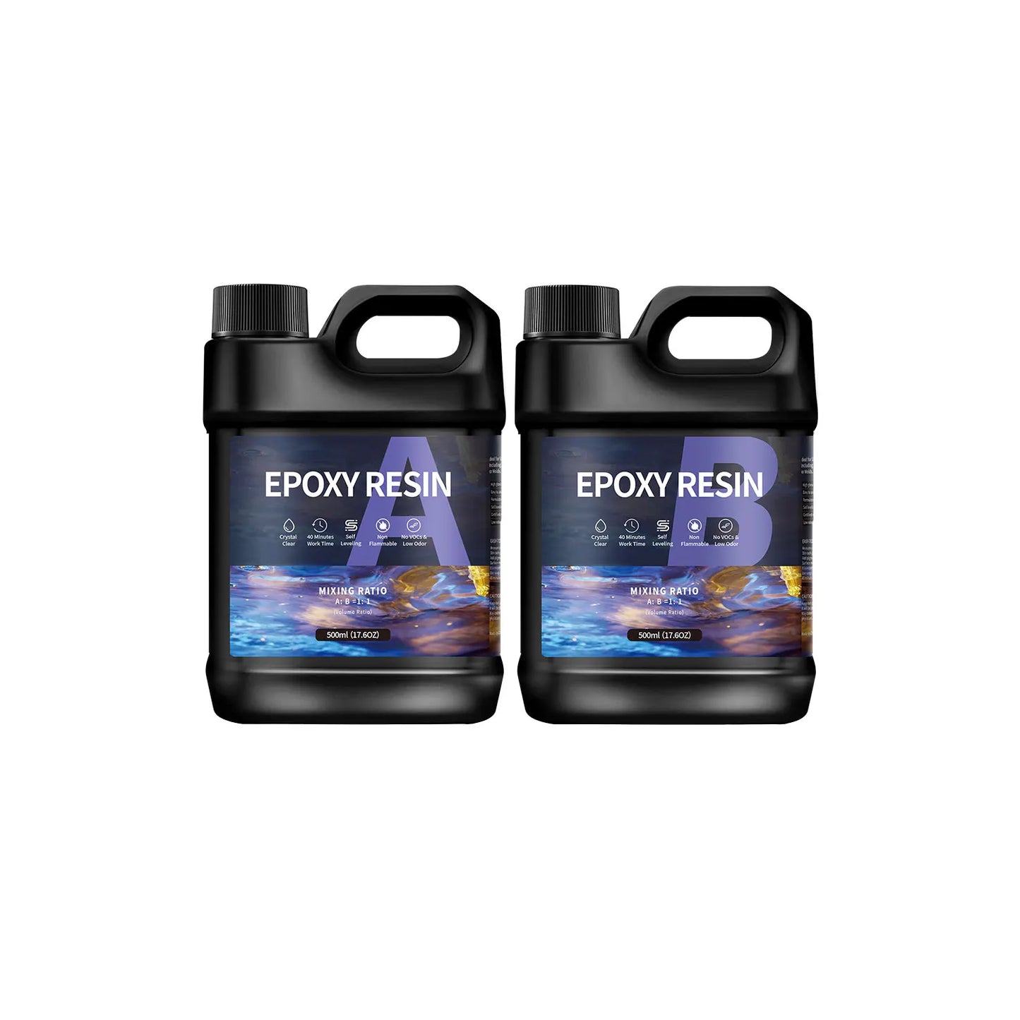 500/1000ml Epoxy Resin 1:1 AB High-Definition Transparent Resin Adhesive Eternal Gloss Crystal Curing Agent DIY Jewelry Making