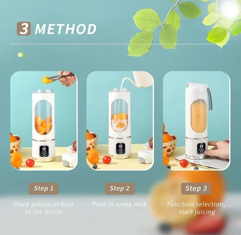 Portable Mini Electric Blender USB Rechargeable Smoothie Maker Fruit Juicer Milkshake Blender For Travel Office Outdoor Use