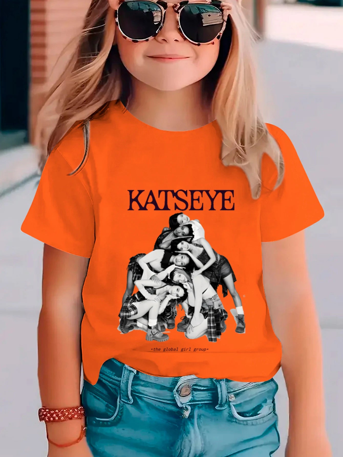 Summer Short Sleeve Tops Global Girl Group Katseye Graphic T Shirt Kids Casual Cotton T-shirt Baby Girls Tshirt Toddler Boys Top