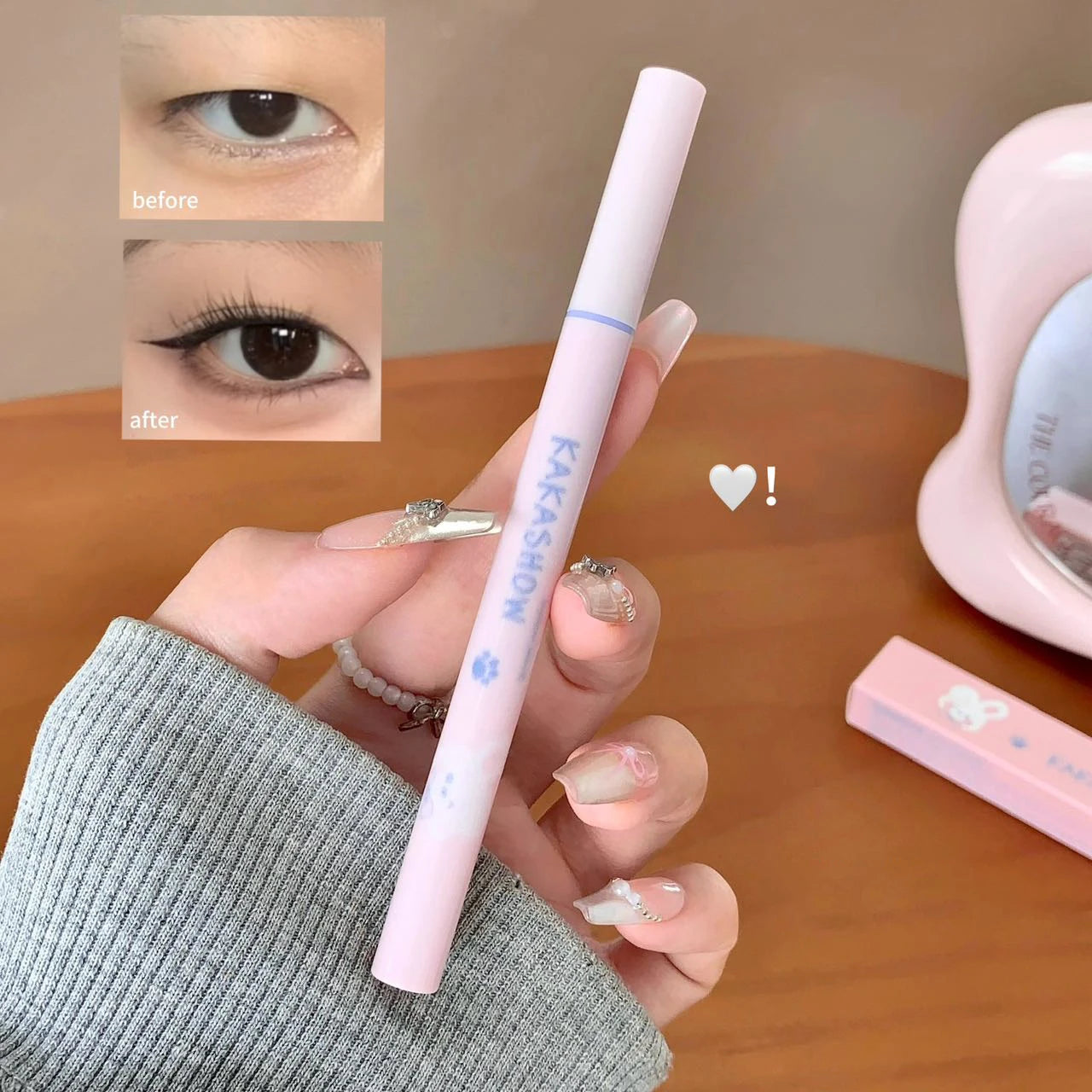 Ultra Slender Liquid Eyeliner Fast Drying Smooth Waterproof Eyeliner Pen Long Lasting Black Brown Lower Eyelash Pen Cosmetics