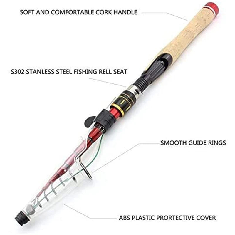 High Quality,1.6m-2.7m,Fishing Rod,100% Carbon Fiber,Spinning Fishing Rod,Short PortableTravel ,Telescopic Rod, Super Hard