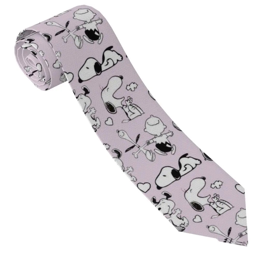 Personalized Fashion S-Snoopys Neckties Men Silk Cartoon Office Neck Tie
