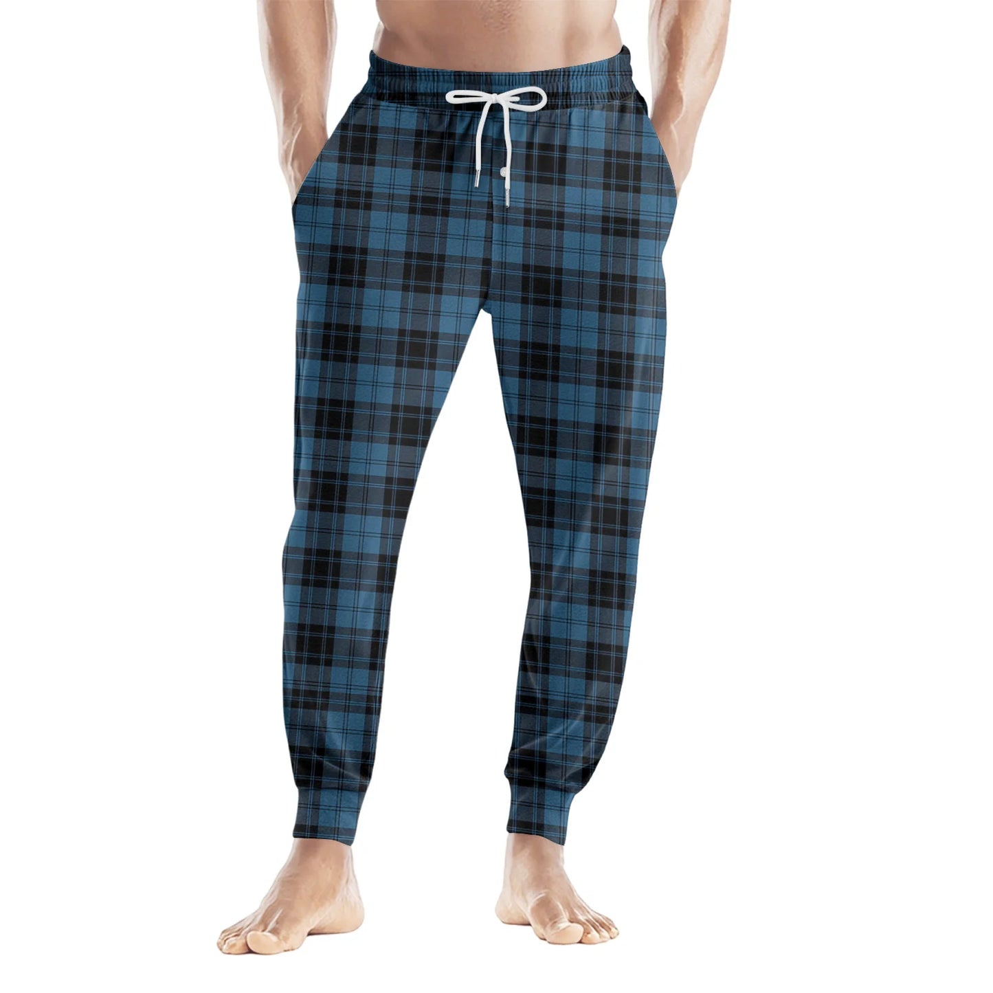 Men'S Plaid Casual Pants Checkered Pattern Cuffed Design Comfortable Fabric Suitable Daily Wear All Seasons Trendy Pajama Pants