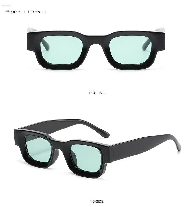 SO&EI Ins Popular Fashion Small Square Polarized Sunglasses Women Retro Punk Shades UV400 Men Trending Sun Glasses