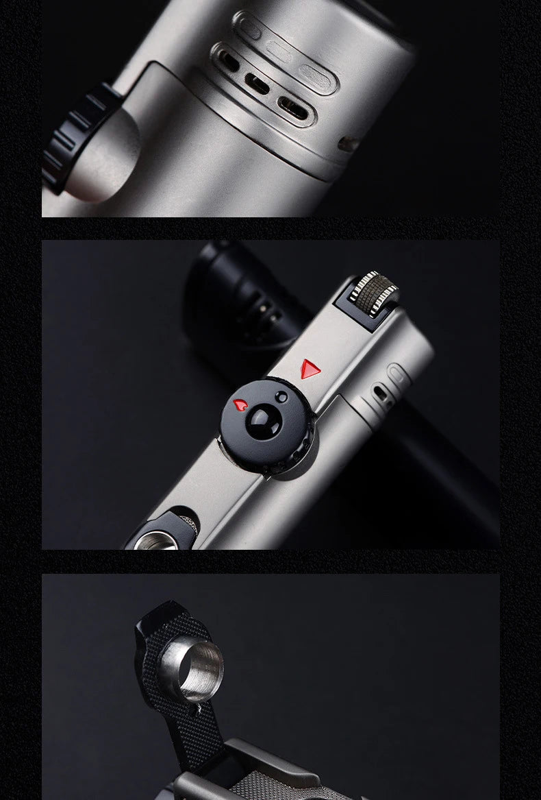JOBON Inflatable 4 Torch Jet Windproof Lighter Metal Grinding Wheel Flint Lighter Gas Butane Inflatable Gift Cigar Lighter