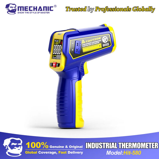 MECHANIC Industrial Thermometer Non-Contact High-Precision -50°C~580°C 13-Point Laser Targeting LCD Digital Temperature Meter