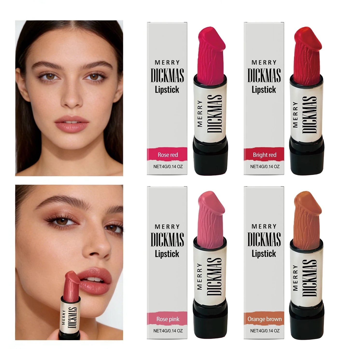Party Lipstick Waterproof Long-Lasting Moisturizing Lip Gloss Festival Gift Rose Pink, Bright Red, Dark Purple, And Orange Brown