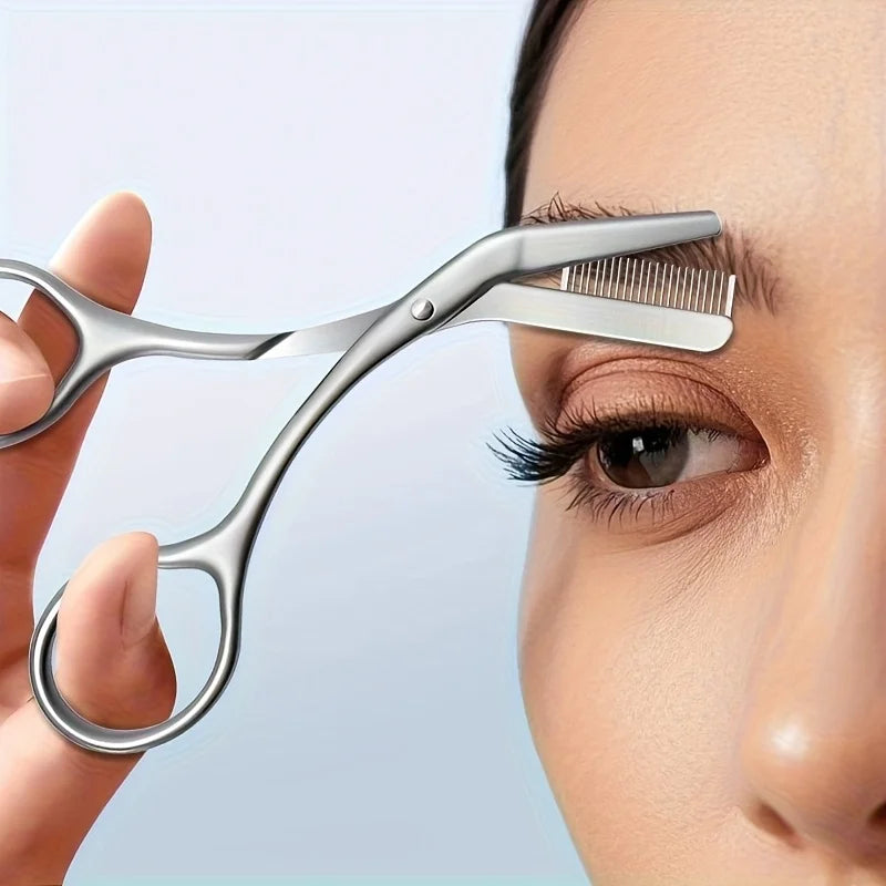 Stainless Steel Eyebrow Scissors with Comb Precision Shaping & Grooming Facial Hair Grooming Tool Perfect Face Care Tool Gifts