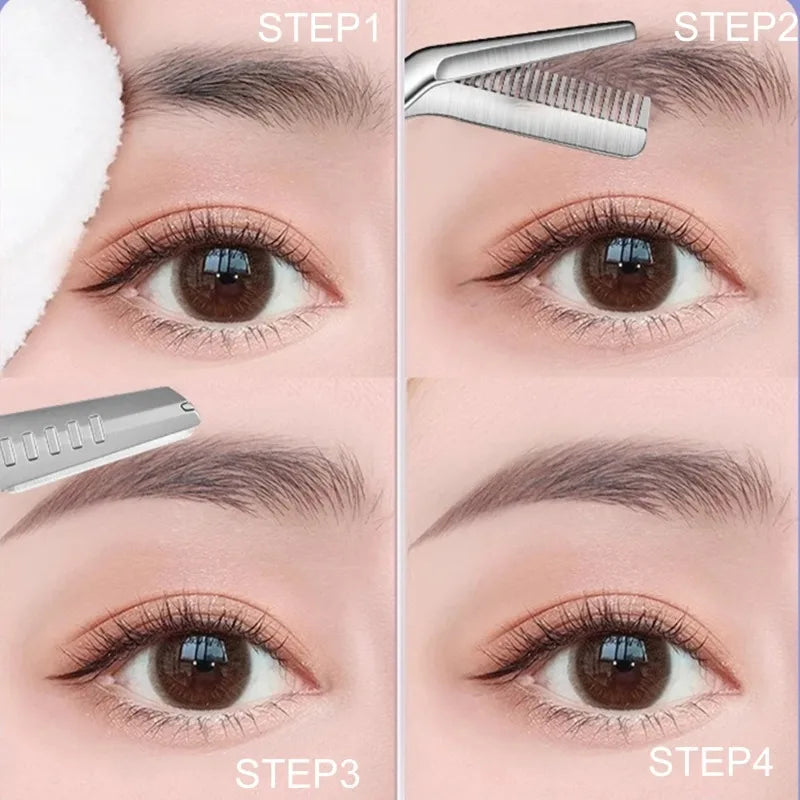 Stainless Steel Eyebrow Scissors Comb High Quality Makeup Scissors Trimming Eyebrow Knife for Men Women Hair Remover Shaver Tool