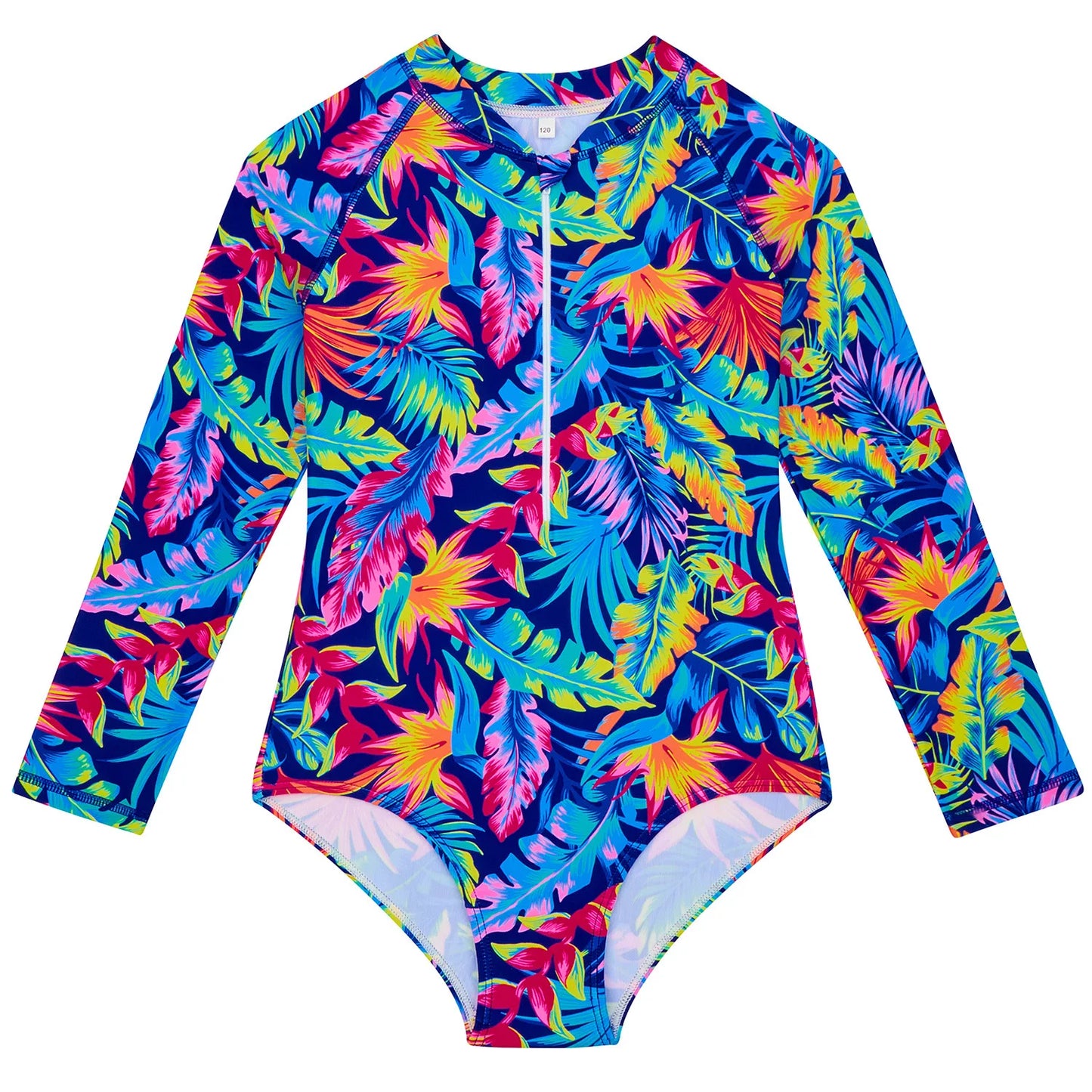 Kids Bathing Suits One-Piece Swimsuit For Girls Long Sleeves Girls Swimwear Surf Suit for Beach and Water Sports For 2 To 10Y