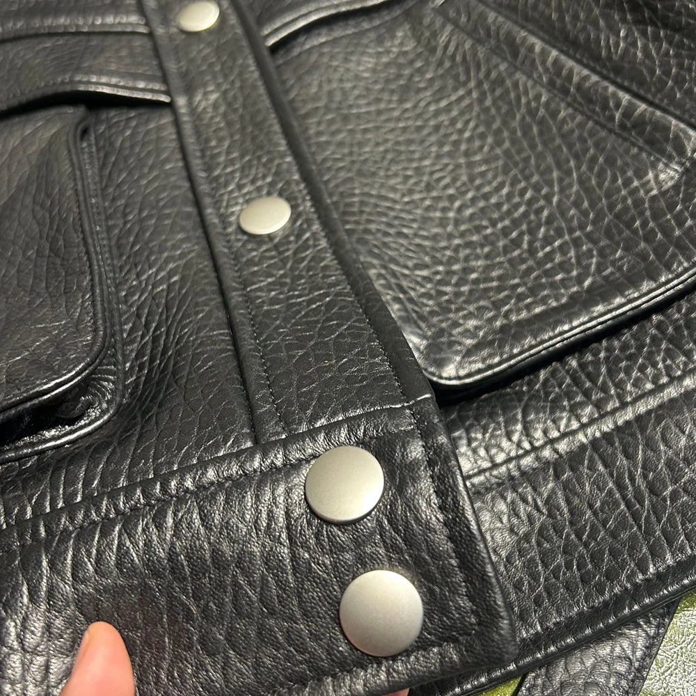 Grained Vintage Leather Jacket Women High Quality Genuine Sheep Leather Coat 2025