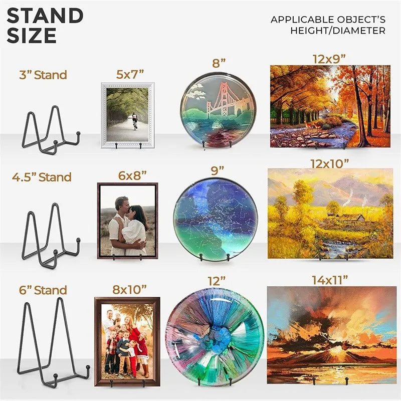 Furniture Display Stands Metal Frame for Picture Decorative Plate Book Photo Easel Artistic Work Home Office Showroom