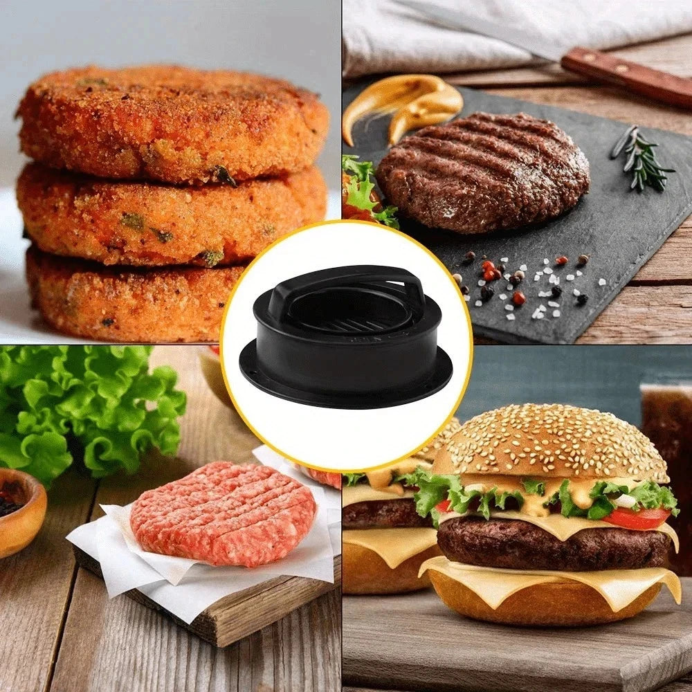 FAIS DU Hamburger Press Stuffed Burger Press 3 in 1 Hamburger Maker Mold Patty Maker Rings Molds Kit Kitchen Tool
