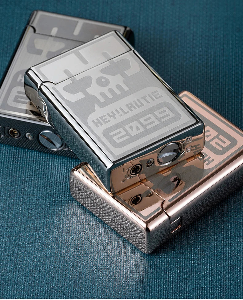 Portable Metal Induction Ignition Cigarette Lighter Men's Boutique Gift Butane Gas Lighter Windproof Lighter Unusual Lighters
