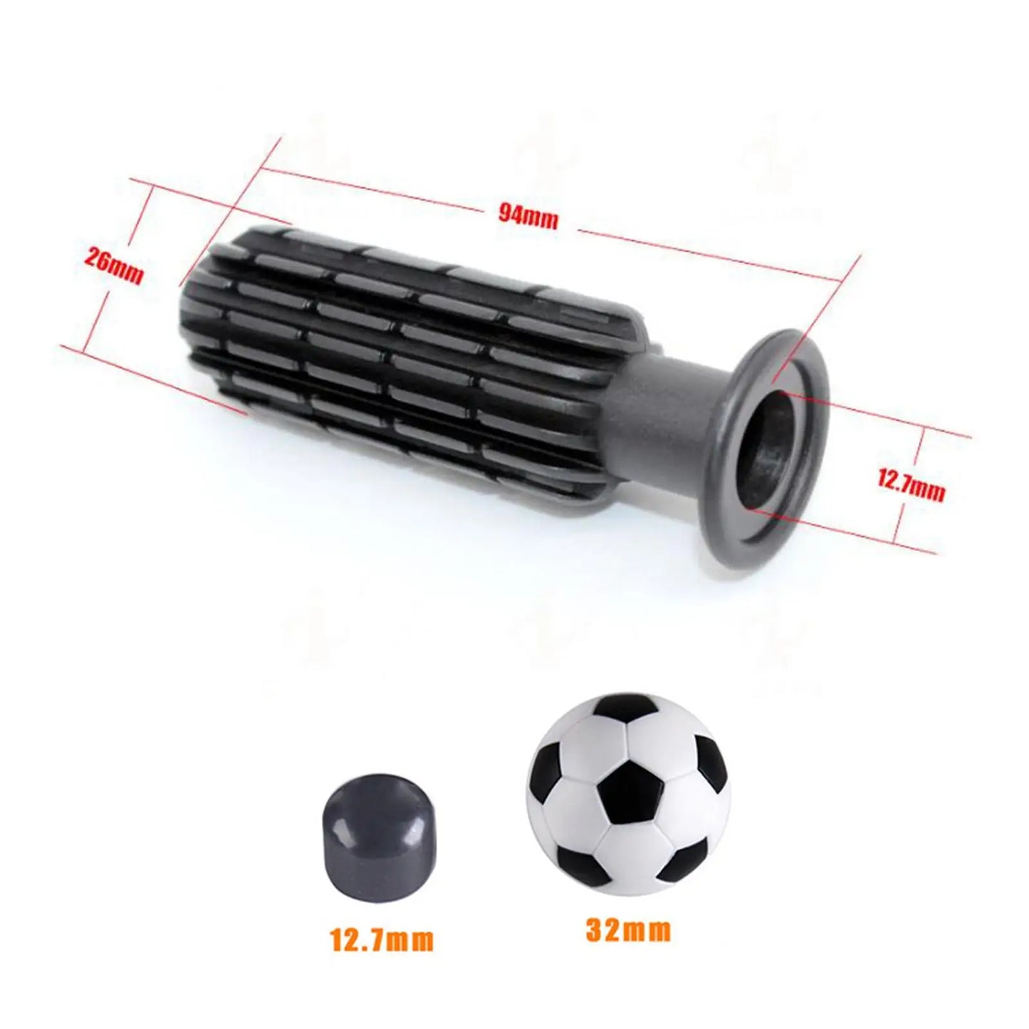 8 Pieces Foosball Handle Grips with 2 Small Footballs Practical Portable Accessories Parts Kids Replaceable with 8 End Plug