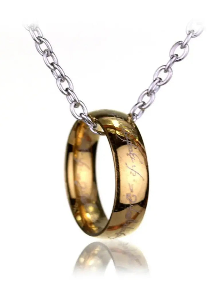 Ring, ring, necklace, stainless steel fashion accessory, hanging accessory, men's versatile clothing accessory