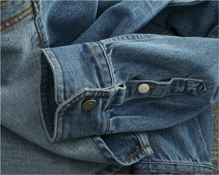 Spring Autumn New American Retro Long-Sleeve Lapel Solid Color Denim Shirt Men's Fashion 100% Cotton Washed Old Casual Blouses