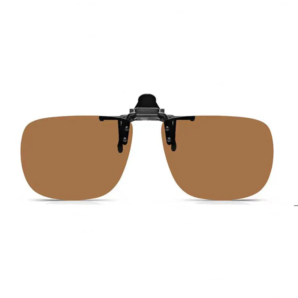 Polarized Sunglasses Men Clip On Yellow Lenses Night Vision Rimless Rectangle Sun Glasses Anti-glare UV400 Goggles 2026 Eyepiece