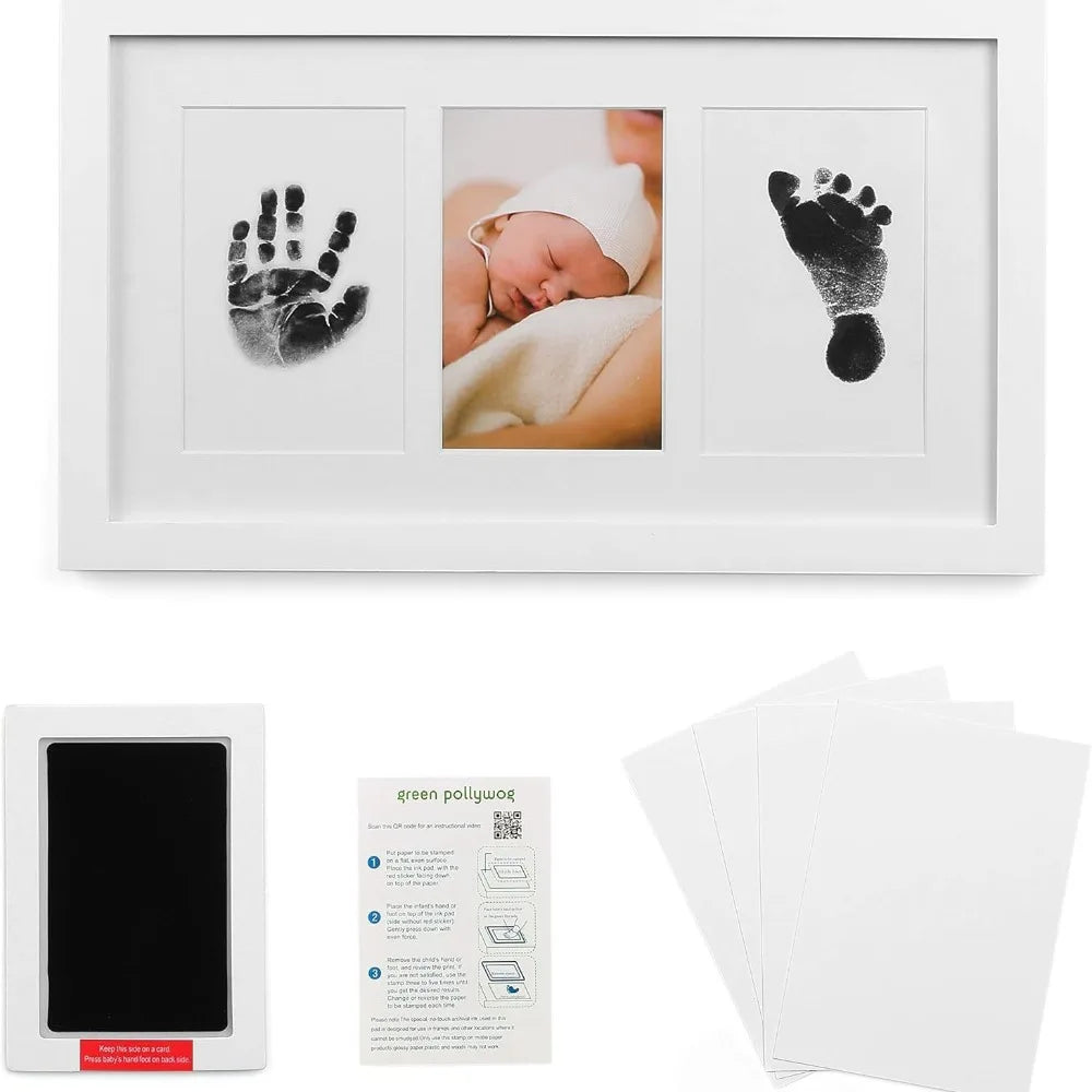 Baby Hand and Footprint Keepsake Frame Personalized Newborn First Year Memory Keepsake for Baby Shower Birthday Gift