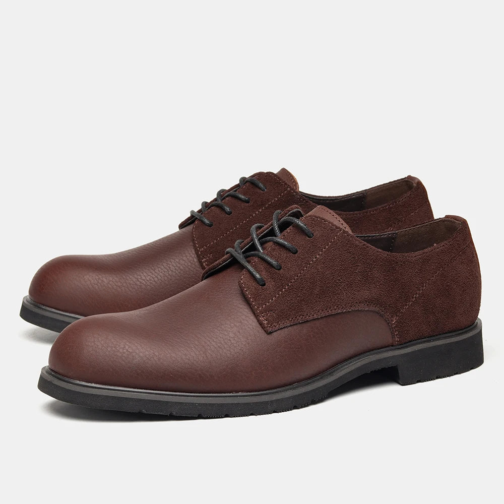 Genuine Leather Men Derby Shoes Ultralight Comfortable fashion Men Casual shoes Black Men Leather Shoes #KD6675