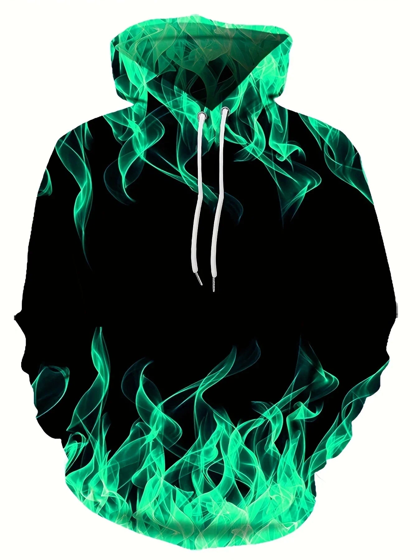 New Creative Flame 3D Print Hoodie Cool Hoodies For Man Spring Autumn Pullover Hooded Sweatshirt Oversized Harajuku Y2k Clothes