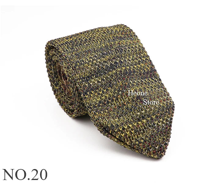 New Mens Knitted Ties Classic Striped Skinny Necktie For Business Wedding Party British Style Necktie Winter Neck Wear Accessory