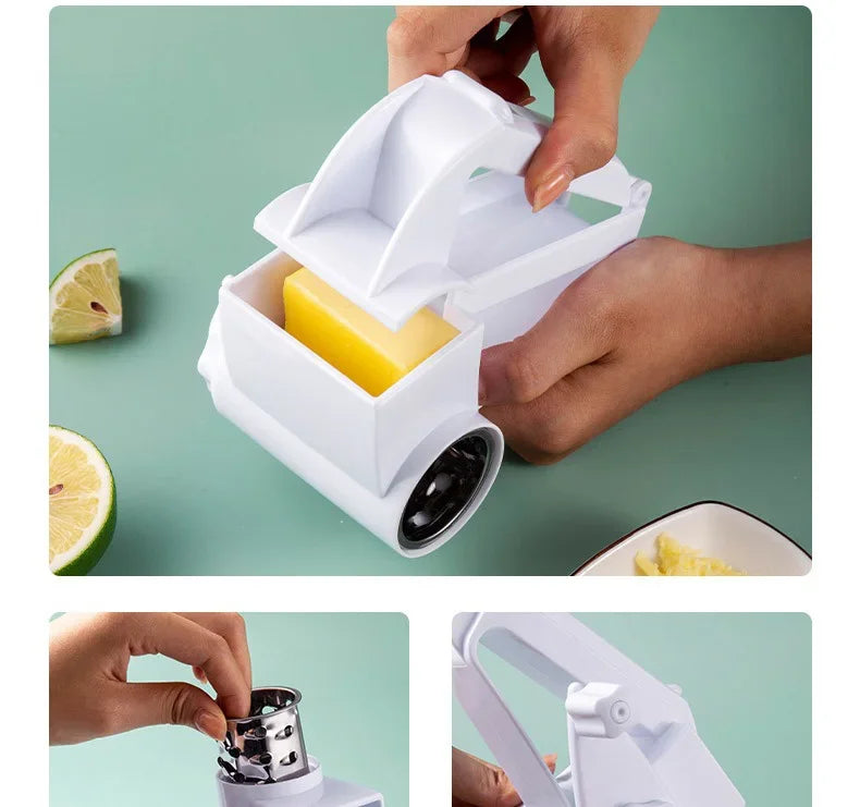 3 in 1 Hand-Cranked Rotating Cheese Graters Multi-functional Cheese Grater Creative Foldable Cheese Shredder for Kitchen Supply