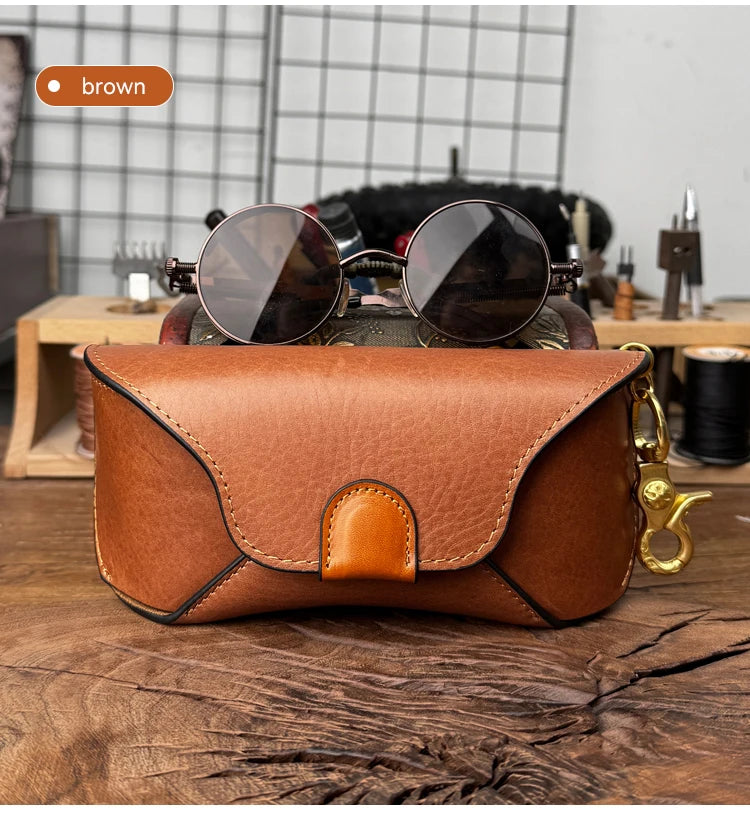 Genuine Leather Eye Glasses Bag for Eyeglass High Quality Handmade Causal Glasses Case Sunglasses Protector Pouch