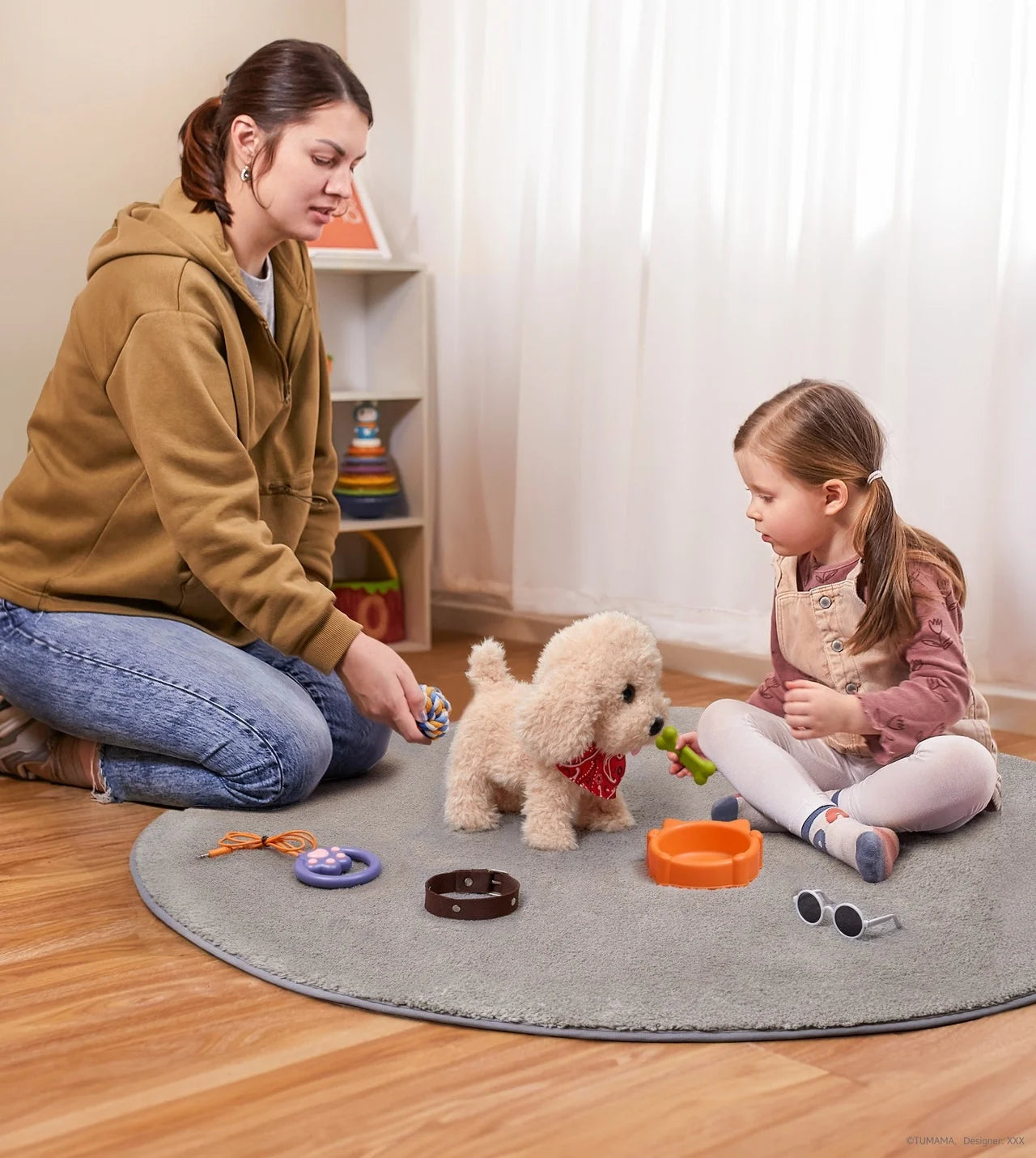 Electronic Plush Puppy Dog Toy  Fun Interactive Toys Walks Barks Shake Tail Dress Up Realistic Stuffed Animal Dog Gift for Girls